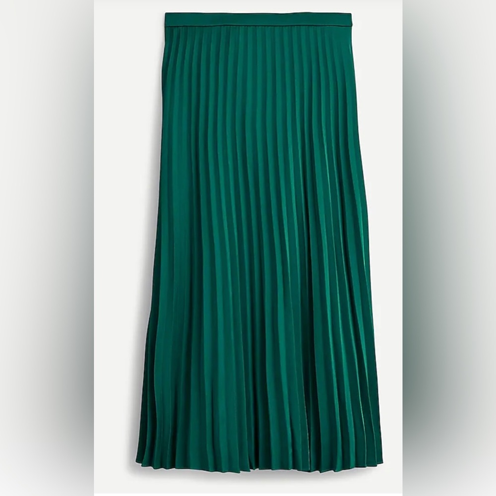 J. Crew NWT | Pleated MIDI Skirt Academic Green | 16